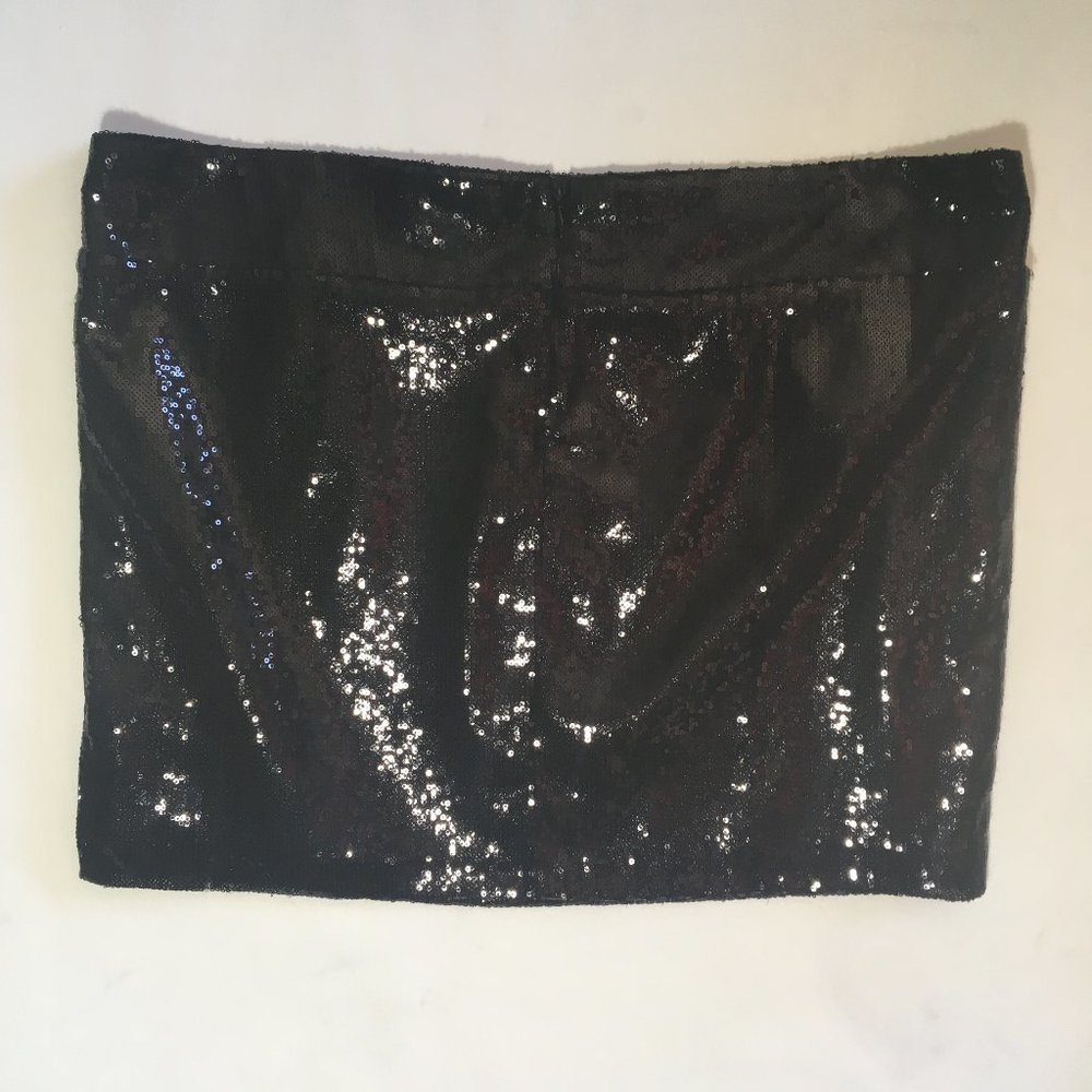 Black Sequin Mini Skirt - XL - Picture 6 of 11